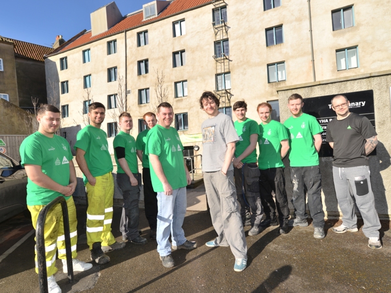 a group of Amey apprentices, preparing for National Apprenticeship Week.