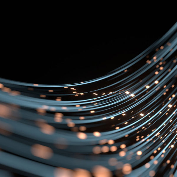 Wires lit up on a dark background