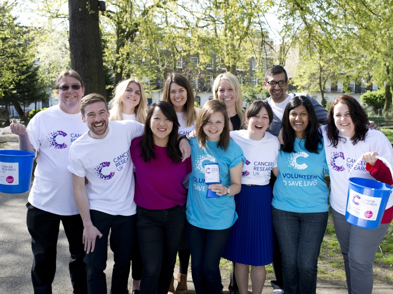 A group of people sponsoring CRUK.