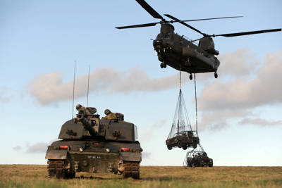 Ancillary military equipment being delivered