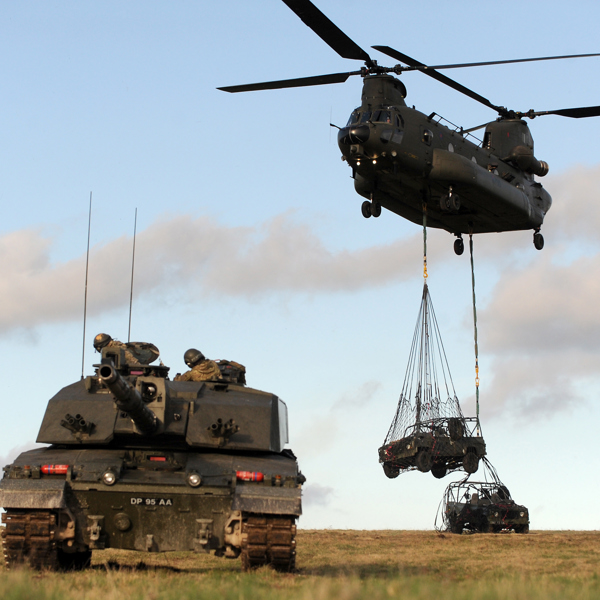 Ancillary military equipment being delivered