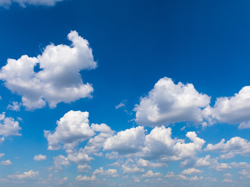 Clouds against the blue sky.
