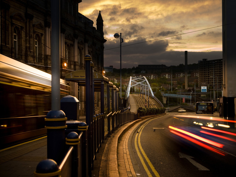 Image of a road at speed.
