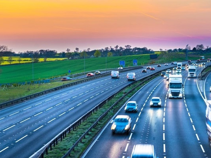 A highway with cars 