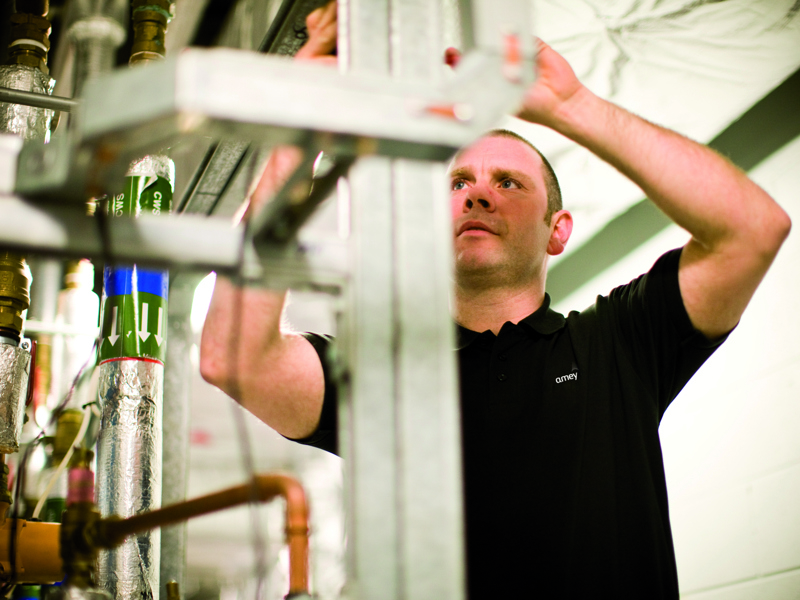 Amey employee carrying out maintenance work.