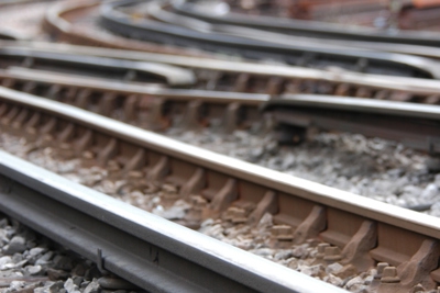 close up image of rail tracks