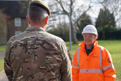 Military personnel and Amey employee