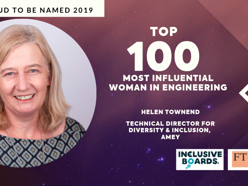A poster of Helen Townsend, named ad of of the 100 most influential women in engineering, 