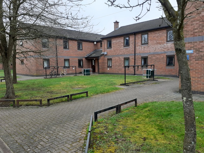 a block of houses.