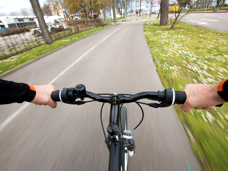image of handlebars on a bike.