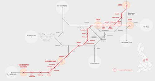 Map of Transpennine route