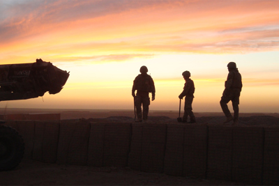 Silhouette imagery of military